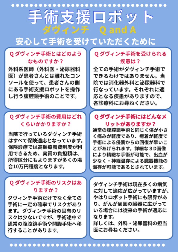手術支援ロボット　ダヴィンチQ&A